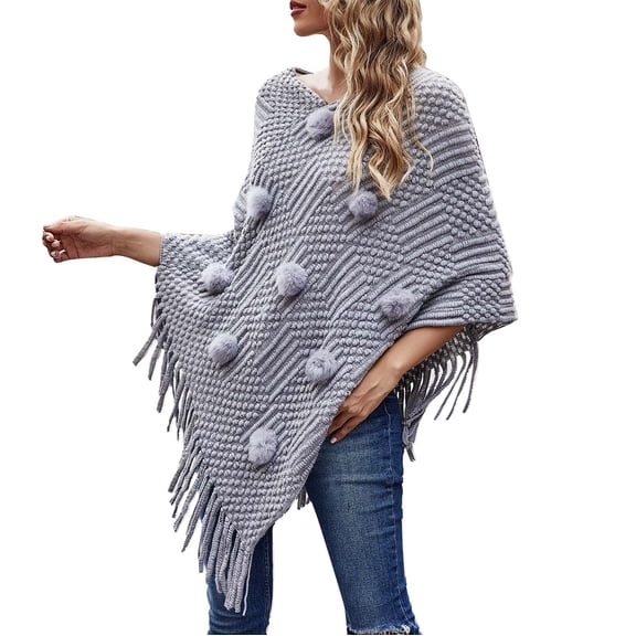 Vedolay Women's Pullover Long Sleeve Slim Knitted Sweaters Tops for Women Fall Grey,S