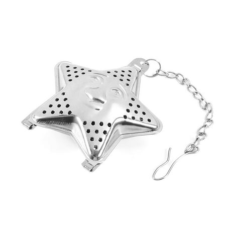 

WALFRONT Cute Stainless Steel Loose Tea Infuser Leaf Strainer Filter Diffuser Herbal Spice Star Chain loose tea loose tea infusers