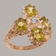thumbnail image 2 of LBG British Made 10k Rose Gold Cubic Zirconia & Peridot Womens Statement Ring - 33 size options - Size 5, 2 of 6