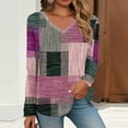 thumbnail image 2 of Womens T Shirts Casual Long Sleeve V Neck Shirts Lightweight Swea Fashion Tunic Tops Tshirts, 2 of 5