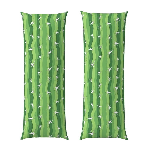 Balery Cactus Funda Protectora para Almohada Corporal de Algodón Hipoalergénico con Cierre(55 x 21 pulgadas), Almohadas No Incluidas