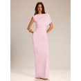 thumbnail image 6 of Coral Pink Asymmetrical One-Shoulder Bodycon Maxi Dress, Elegant Evening Guest Dress, 6 of 6