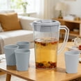 thumbnail image 6 of COM1950s Large Capacity Pitcher with Cups Set,Transparent Cold Brew Carafe for Iced Tea and Fruit Water,Drink Dispenser for Fridge and Outdoor Parties, 6 of 7