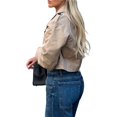 thumbnail image 3 of Chaquetas para Mujer, Informales, Holgadas, Cómodas, Estilo Utilitario, con Botones y Solapa Grande, , para Mujer. Caqui M, 3 of 7