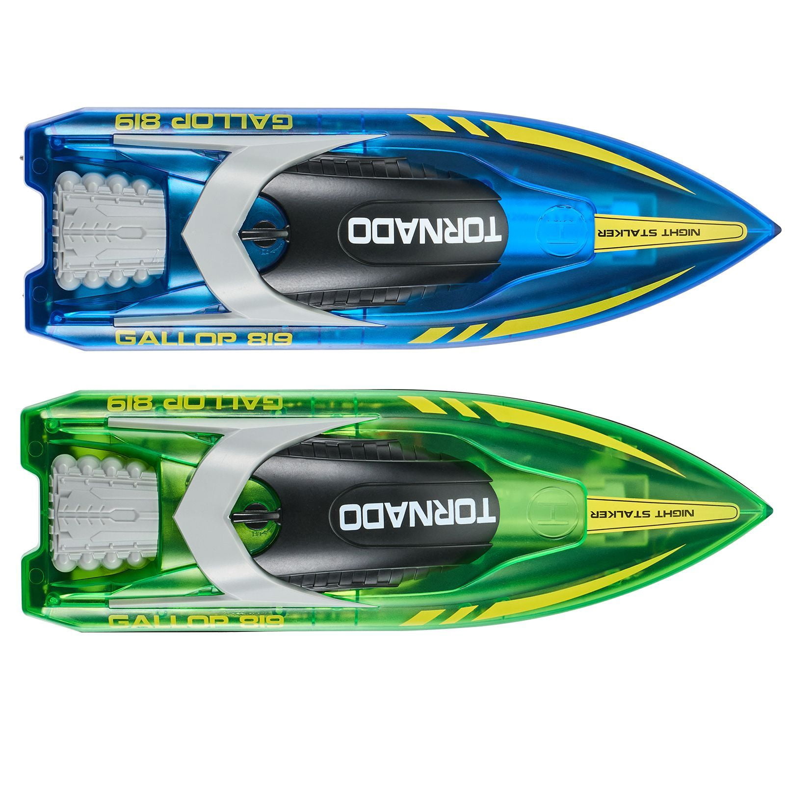 RC Boat 2 Pack 2.4GHz 12 Km/h, Battery, Long-Range Control, Whole Body Waterproof, Racing Boat with LED Light, Remote Control Boat Shape Boat, for boat kayak trailer dock beach and marine use