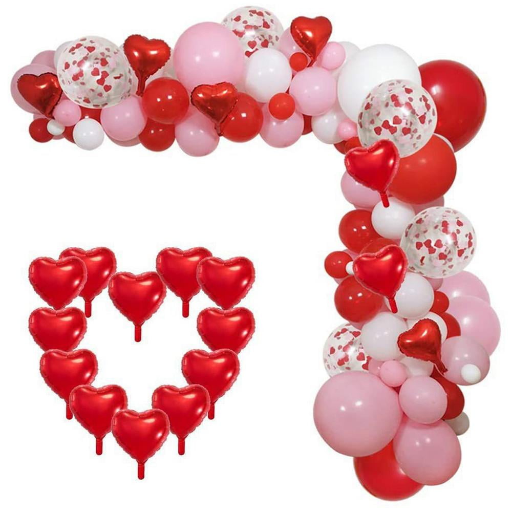 QUALITY 10 inch HEART SHAPE Red and White Balloons For Anniversary and Parties