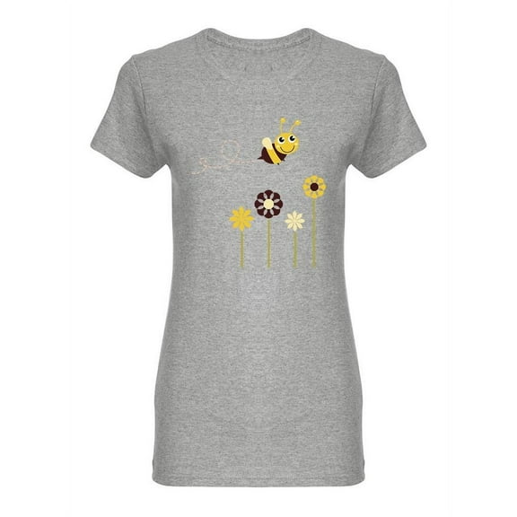 Flying Bee Over Flowers T-Shirt Women -Image by Shutterstock, Female x-Large