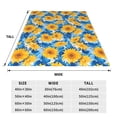 thumbnail image 3 of Bingfone Blue Ocean Wave Sunflower Print Flannel Fleece Blanket Throw Blanket for Bed,Sofa,Couch,Travel,Camping(80"x60" ), 3 of 8