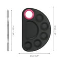 thumbnail image 4 of Unique Bargains 1 Set Foundation Spatula and Palette Set Semicircle Makeup Artist Tools Black Pink, 4 of 5