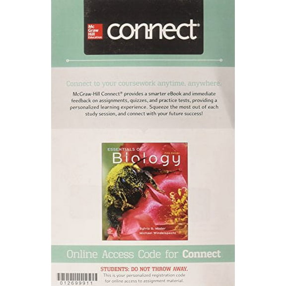 Connect Access Card for Essentials of Biology, 9781259948312, 1259948315, Paperback, Mader; Sylvia