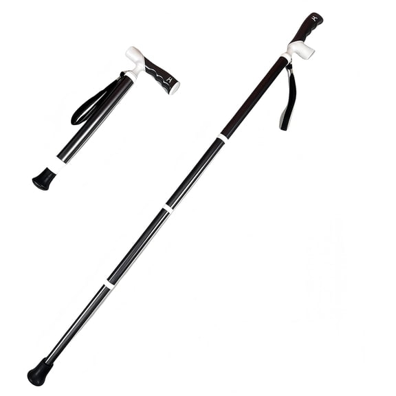 Folding Walking Cane for Men & Women, Adjustable Height & Handle - Lightweight Portable Walking Stick, Foldable Cane with Comfortable Grip