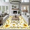 thumbnail image 5 of Yellow Sunflower Bees Area Rug 8x10 Washable Rug Non Slip Spring Summer Farmhouse Floral Large Area Rug Soft Stainresistant Indoor Floor Carpet for Living Room Bedroom Home Office Dining Room Nursery, 5 of 7