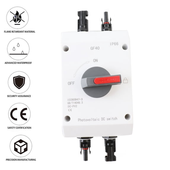 NICCOO IP66 PV Disconnect Box DC 1000V Circuit Breaker 32A Solar Isolator Switch