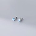 thumbnail image 5 of EOEMY 925 Sterling Solid Silver Clear/Blue/Pink 4mm Crystal Zirconia Cz Stud Earrings-Pink, 5 of 7