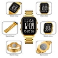 thumbnail image 4 of BIMZUC Digital Watch for Men Women, 30M Waterproof Wristwatches with Backlight Chronograph Alarm, 9.05 inches / 23 cm Stainless Steel Band, Black and White, 4 of 9