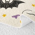 thumbnail image 5 of Homewish Halloween Cute Doodle Ghost Bed Spread Queen, Butterfly Pumpkin Queen Coverlet Set, Cream Orange Purple, 3pcs 1 Bedspread and 2 Pillowcases, 5 of 7