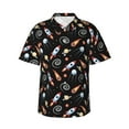 thumbnail image 1 of Fotbe Space Rocket Camisa Hawaiana para Hombre Unisex – Camisa Casual de Verano con Botones de Manga Corta de Algodón y Lino,XX-Large, 1 of 7