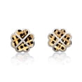 thumbnail image 1 of Aretes de oro 14k GIALLO Broquel Pay de corazones de oro amarillo mate y oro blanco brillante, 1 of 4