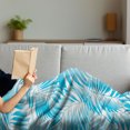 thumbnail image 3 of Leaf Soft Flannel Fleece Throw Blanket, Miami Tropical Aquatic Palm Leaves Exotic Colors Modern Summer Beach, Cozy Plush for Indoor and Outdoor Use, 50" x 70", Turquoise Aqua Blue, by Ambesonne, 3 of 5