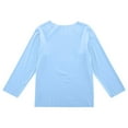 thumbnail image 2 of Piuwrlz Long Sleeve T-Shirt for Kids Girls Boys Cotton Shirts Comfortable Solid Color Round Neck T Shirt Tops Blue Size 5 Years, 2 of 5