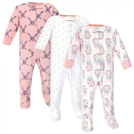 UPC: 0660168923100 | Yoga Sprout Baby Girl Cottton Zipper Sleep and Play 3pk  Dream Catcher  0-3 Months