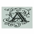 thumbnail image 1 of Letter a Cutting Board, Ornamental Pattern Uppercase First Letter of the Alphabet Abstract Design, Decorative Tempered Glass Cutting and Serving Board, Small Size, White Black Grey, by Ambesonne, 1 of 1