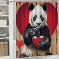 thumbnail image 6 of Orinice Shower curtain, red love giant panda theme design waterproof fabric shower curtain, bathroom decoration set animal shower curtain hook&nbsp; 69x72, 6 of 7