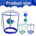 thumbnail image 2 of 2 Pack Head Hoop Basketball Party Game for Kids and Adults Carnival Game Adjustable Basket Net Headband with 20 Balls for Carnival Party Birthday Party Family Indoor Outdoor Game (Green + Blue), 2 of 3