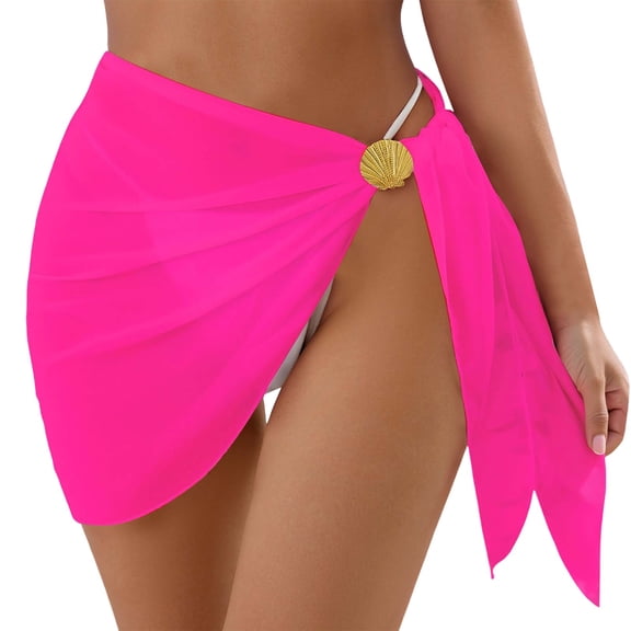 Xijirk Swimsuit Coverup for Women,Fashionable Women Chiffon Swim Cover Up for Beach And Vacation Summer Relaxation Cover Up Dress,Cover Ups for Swimwear Women,S,Hot Pink