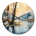 thumbnail image 2 of Designart "Illustration of a Summer Lake Landscape IV" Landscapes Oversized Wall Clock, 2 of 5