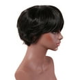 thumbnail image 2 of Short Curly Wig Synthetic Hairpiece For Women African Bob Style 30cm Black, 2 of 6