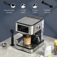 thumbnail image 3 of HOMCOM Espresso Machine with Milk Frother Wand, 15-Bar Pump Coffee Maker with 1.5L Removable Water Tank for Espresso, Latte and Cappuccino, 3 of 10