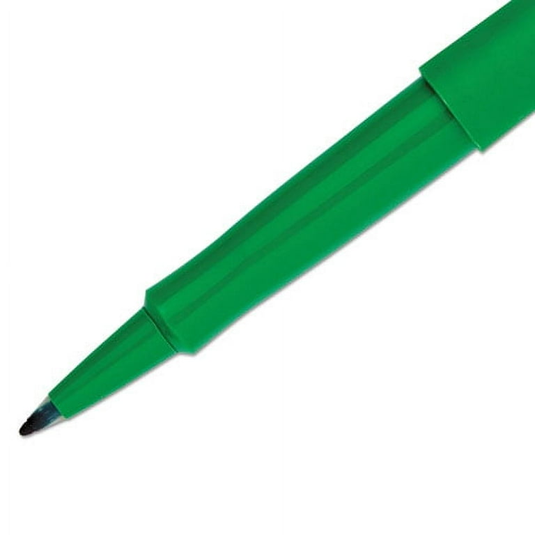 Point Guard Flair Felt Tip Porous Point Pen, Stick, Medium 0.7 mm, Green Ink, Green Barrel, Dozen
