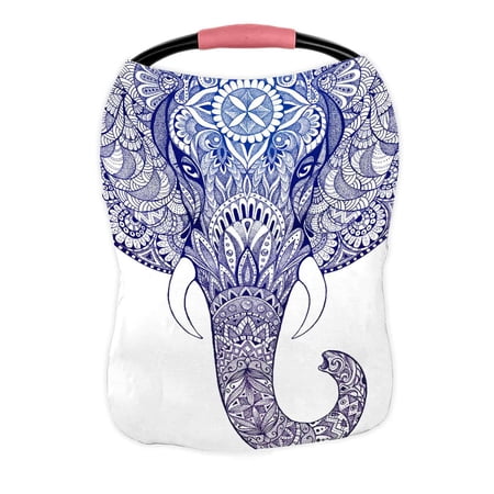 ECZJNT Tattoo Elephants Ornaments Nursing Cover Baby Breastfeeding Infant Feeding Cover Baby Car Seat Cover