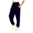 thumbnail image 2 of OKBOP High Waisted Leather Pants,Sports Trousers Jogging Sweat Jogger Pants for Women, 2 of 5
