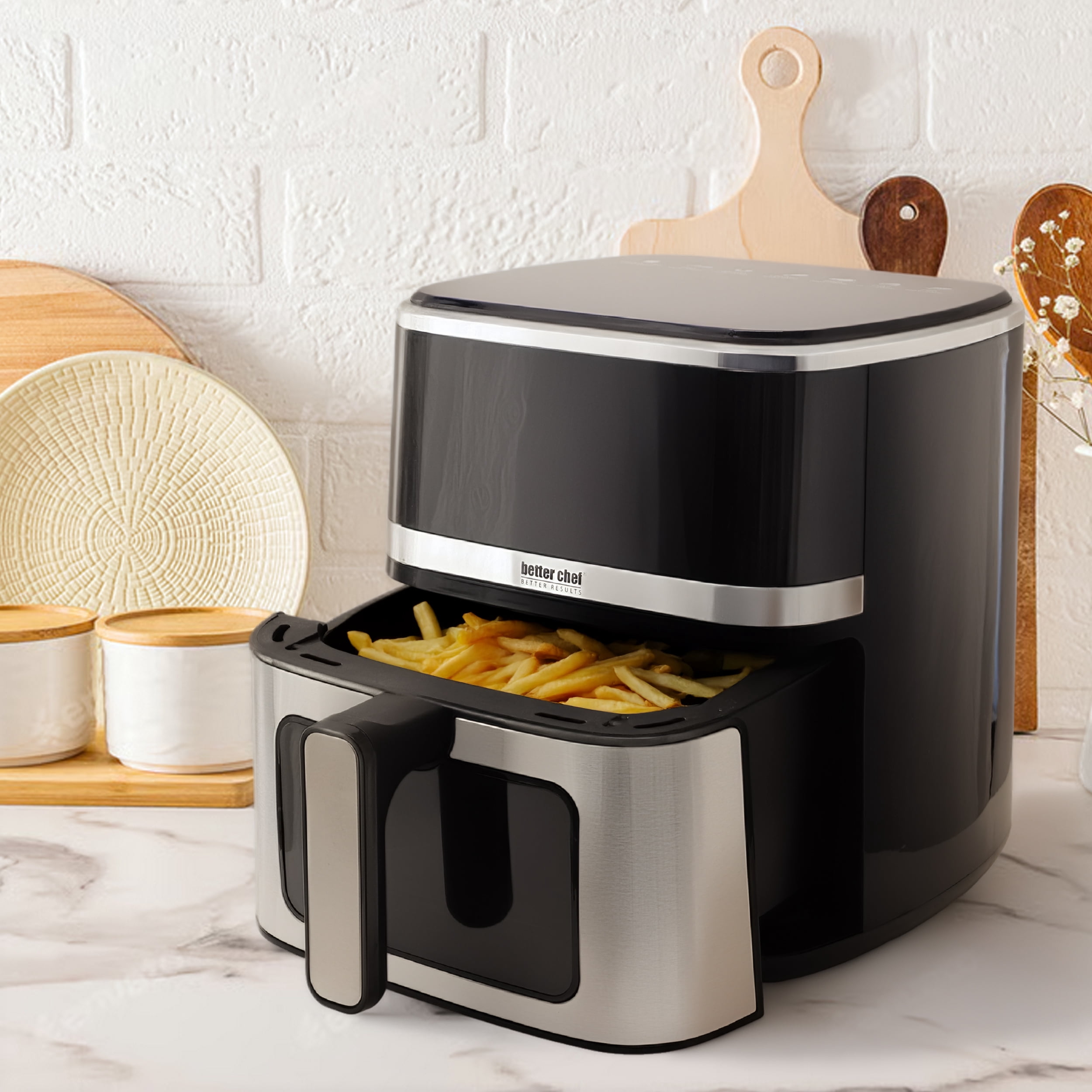 Better Chef 5.3 Quart Digital Display Air Fryer with Touch Controls in Silver