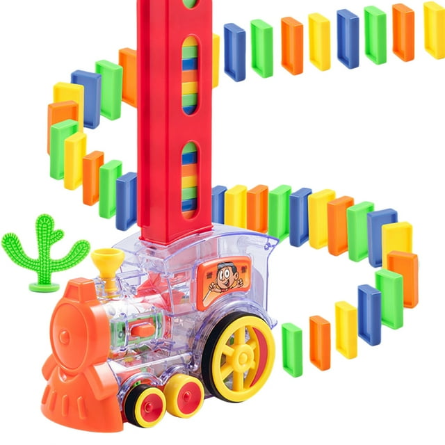 Ensemble de Jouets Train Automatique pour Enfants Interactif Amusant Bloc Empilable Jouet Bloc Train