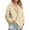 Beige, variant on Stralyhd Womens Oversized Sweatshirt Stand Henley Collar Long Sleeve Soft Comfort Pullover Tops Fall Fashion Outfits Beige L