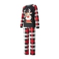 thumbnail image 3 of Elippeo Christmas Family Matching Pajamas Set, Long Sleeve T-shirt with Plaid Pants Baby Jumpsuit, Dog Costume, 3 of 10