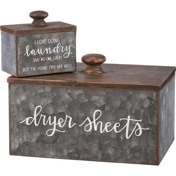 Dryer Sheets with Laundry Tips Bin