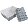 thumbnail image 3 of Nesting Basket - 5-Piece Utility Storage Baskets, Light Gray Wicker Decorative Organizing Baskets, Baskets Shelves for Kitchen, Bathroom Bedroom - 2 Small, 2 Medium, 1 Large, 3 of 6