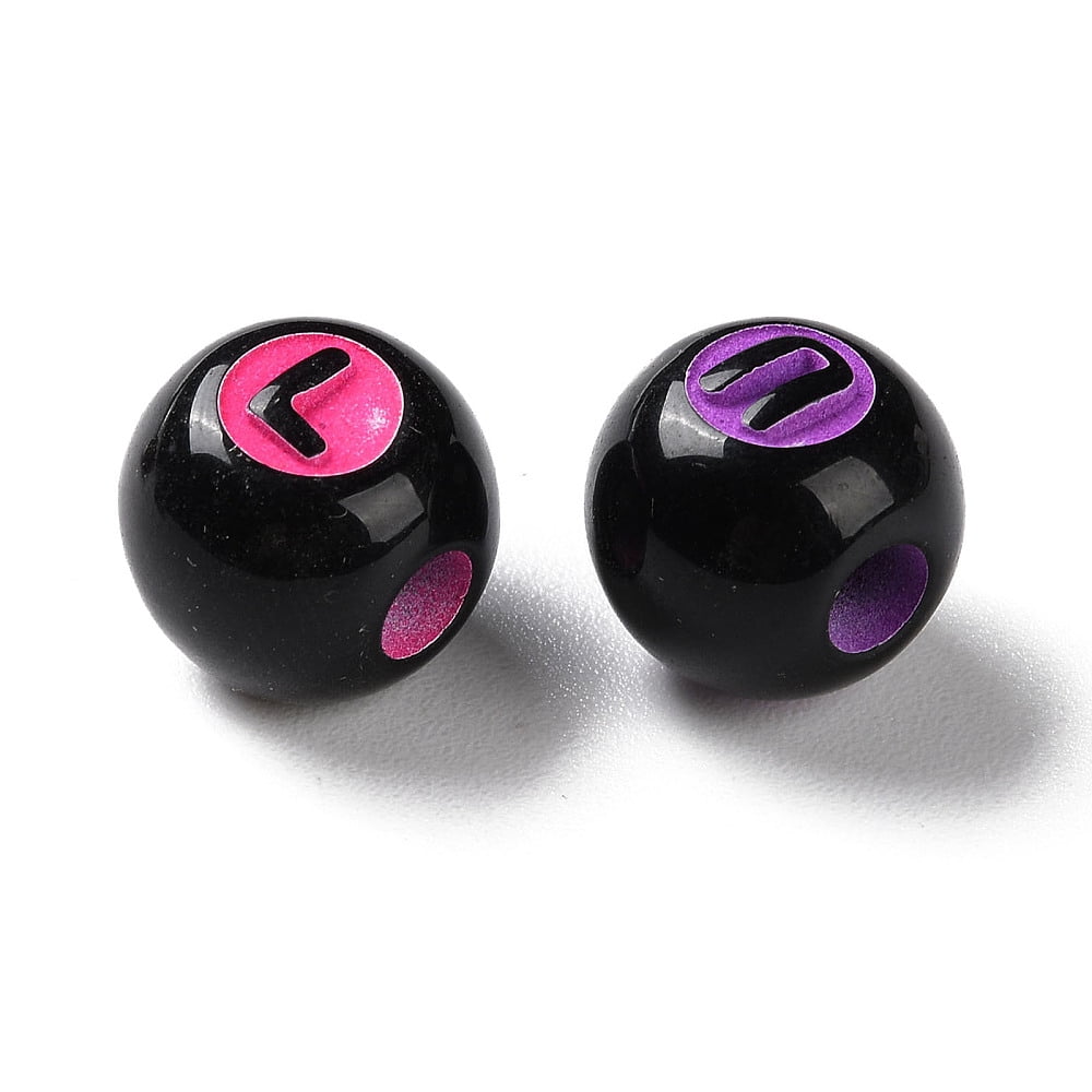 500gs Spray Printed Opaque Acrylic European Beads Large Hole Beads Round with Letter Mixed color 11.5x10.5mm Hole: 4mm about 1000pcs/500g