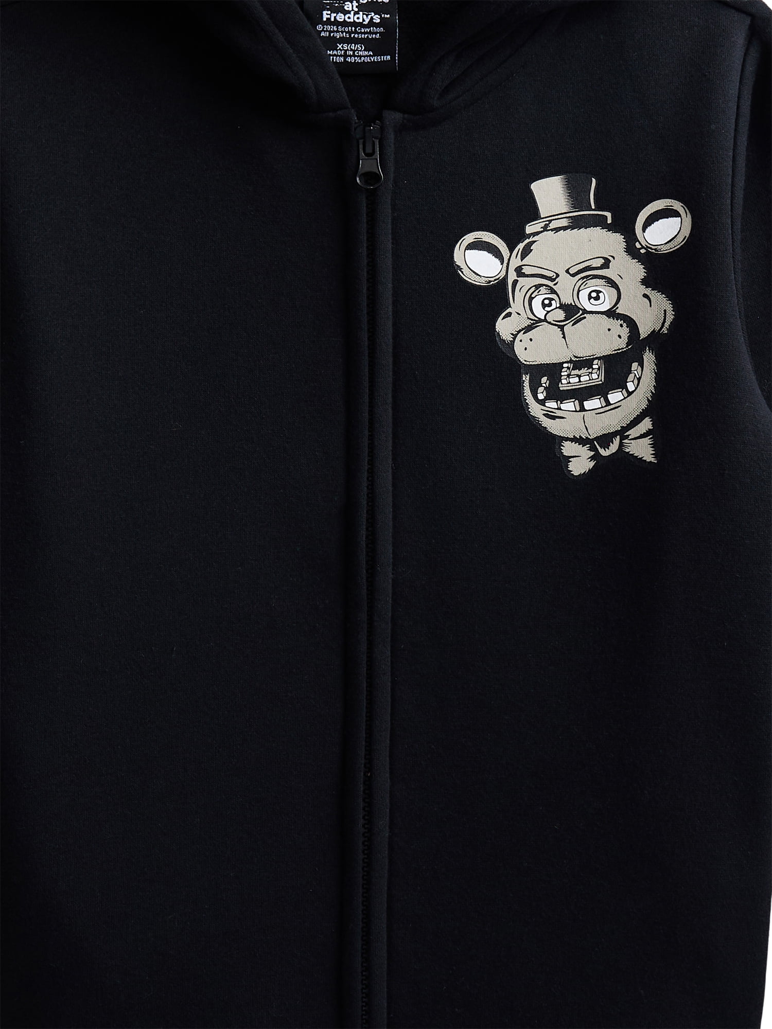Five Nights at Freddy's Boys Graphic Zip Hoodie, Sizes XS-2XL