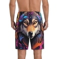 thumbnail image 6 of KLL Colorful Wolf Head for Men's 1-Pack Shorts,Sleep Pajama Shorts for Men Soft Pj Shorts Men's Pajama Bottoms Sleepwear -Medium, 6 of 7