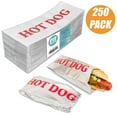 [250 Pack] Hot Dog Foil Wrapper Bags 3.5x1.5x9” Classic Printed