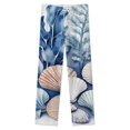 thumbnail image 4 of Oceanic Shell Art Print Winter Female Pants Flannel High Waist Women Pants Lady Warm Straight Leg Plush Trousers, 4 of 7