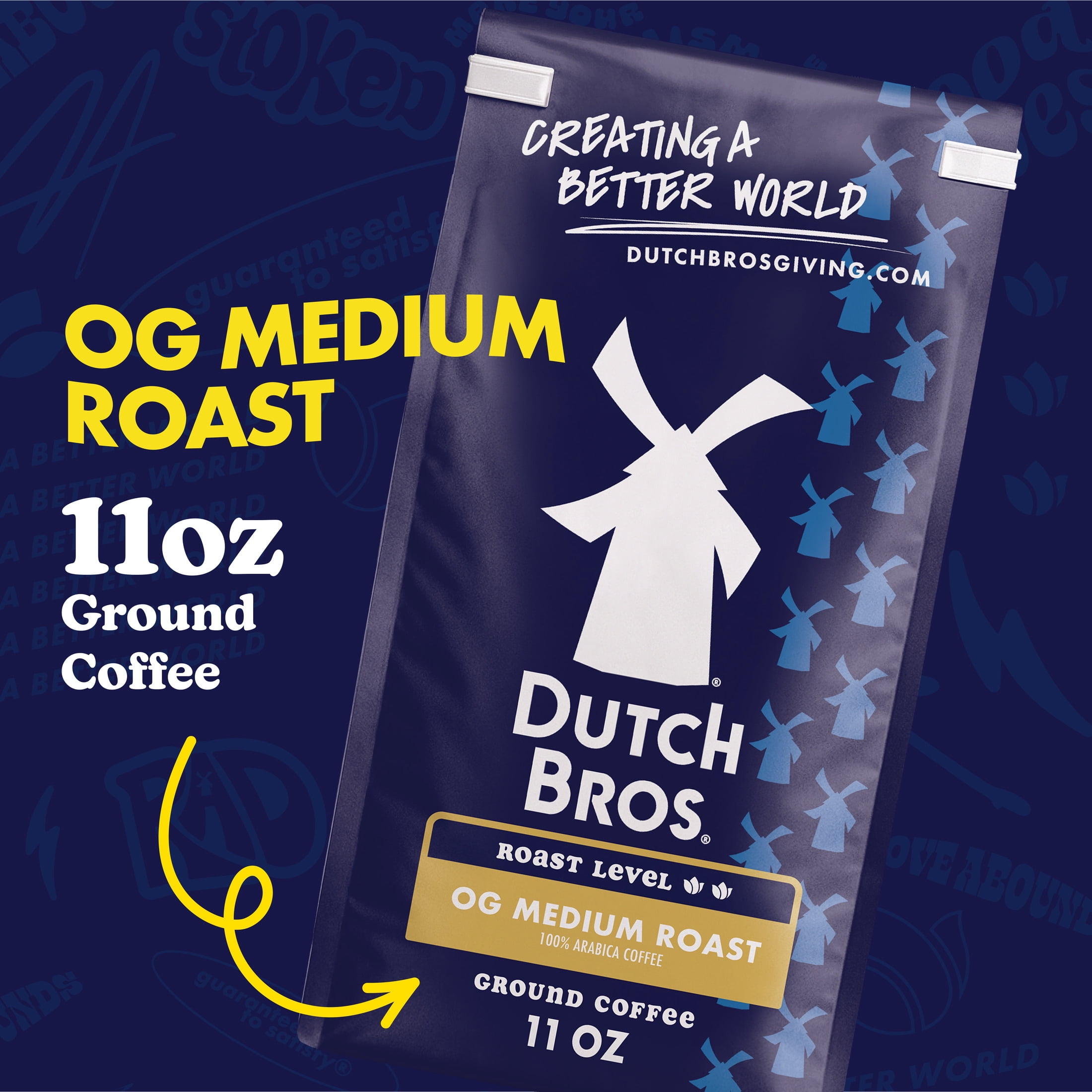 (6 pack) Dutch Bros® OG Medium Roast, Ground Coffee, Bagged 11oz
