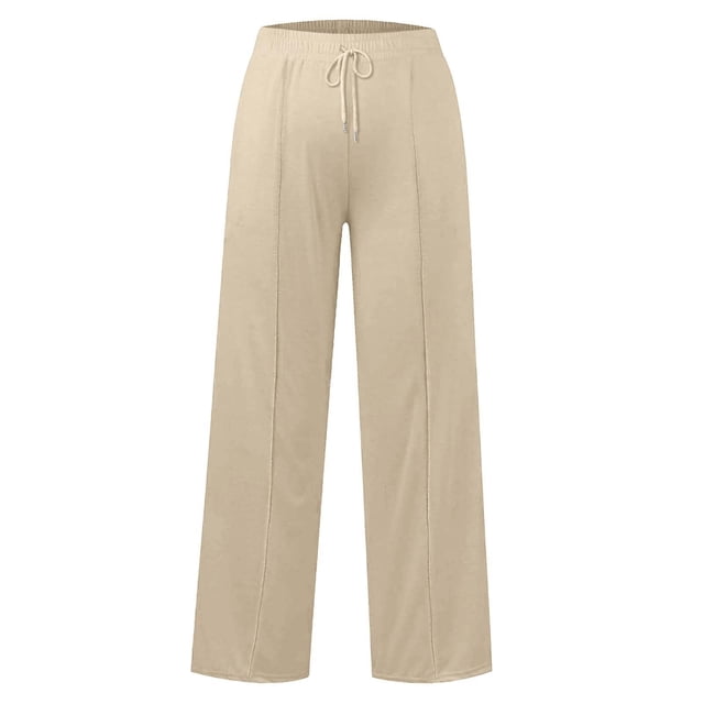 DXOUPM Girls Joggers Wide Straight Leg Pants with Drawstring Casual Trousers Kids Clothes