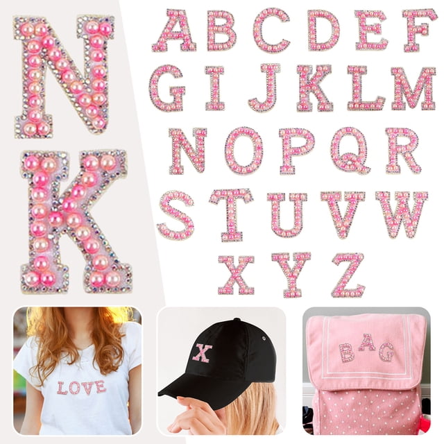 Letter Patch Set Of Pearl Rhinestone Shiny Pearl Letter Patch Clothes Applique Imitation Pearl Letter Patch (Colorful) DIY Photo Booth Stickers for Teens 1000 Pack Baby Photography Material