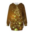 thumbnail image 4 of TIMIFIS Robe Chandail à Capuche Imprimé de Noël Laid pour Femmes Robe Midi Ample à Manches Longues avec Poche Cadeaux de Noël pour Femmes, 4 of 4